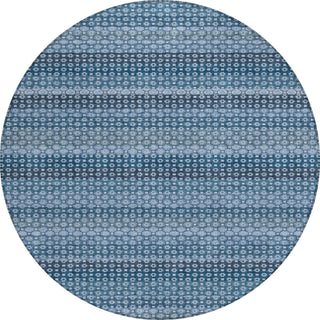 Piper Looms Chantille Stripes ACN1420 Denim Machine Washable Area Rug Round Main Image