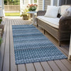Piper Looms Chantille Stripes ACN1420 Denim Machine Washable Area Rug Runner Outdoor Lifestyle Image Feature