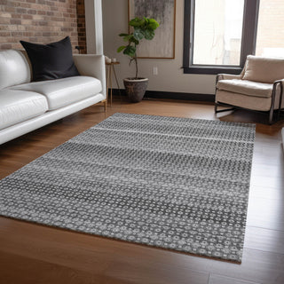 Piper Looms Chantille Stripes ACN1422 Gray Machine Washable Area Rug Lifestyle Image Feature