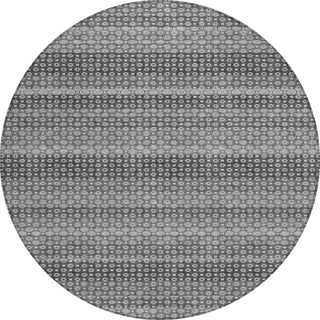 Piper Looms Chantille Stripes ACN1422 Gray Machine Washable Area Rug Round Main Image