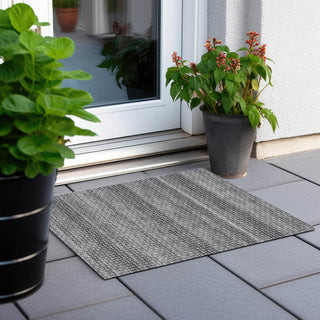 Piper Looms Chantille Stripes ACN1422 Gray Machine Washable Area Rug Scatter Outdoor Lifestyle Image Feature