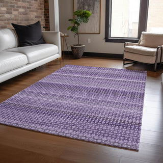 Piper Looms Chantille Stripes ACN1423 Lavender Machine Washable Area Rug Lifestyle Image Feature