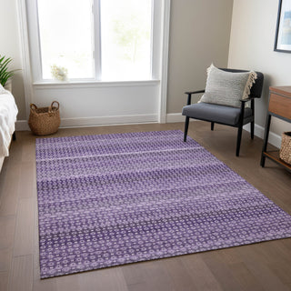 Piper Looms Chantille Stripes ACN1423 Lavender Machine Washable Area Rug Lifestyle Image Feature