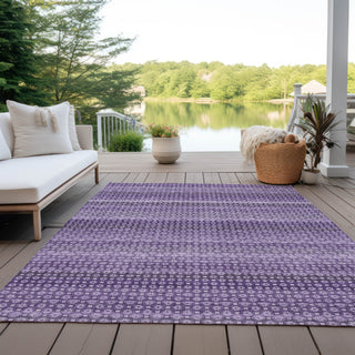 Piper Looms Chantille Stripes ACN1423 Lavender Machine Washable Area Rug Outdoor Lifestyle Image Feature