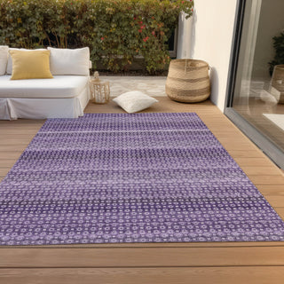 Piper Looms Chantille Stripes ACN1423 Lavender Machine Washable Area Rug Outdoor Lifestyle Image Feature
