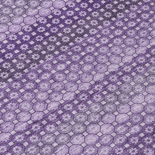 Piper Looms Chantille Stripes ACN1423 Lavender Machine Washable Area Rug Swatch Image