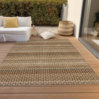 Piper Looms Chantille Stripes ACN1424 Paprika Machine Washable Area Rug Outdoor Lifestyle Image Feature