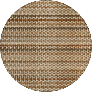 Piper Looms Chantille Stripes ACN1424 Paprika Machine Washable Area Rug Round Main Image