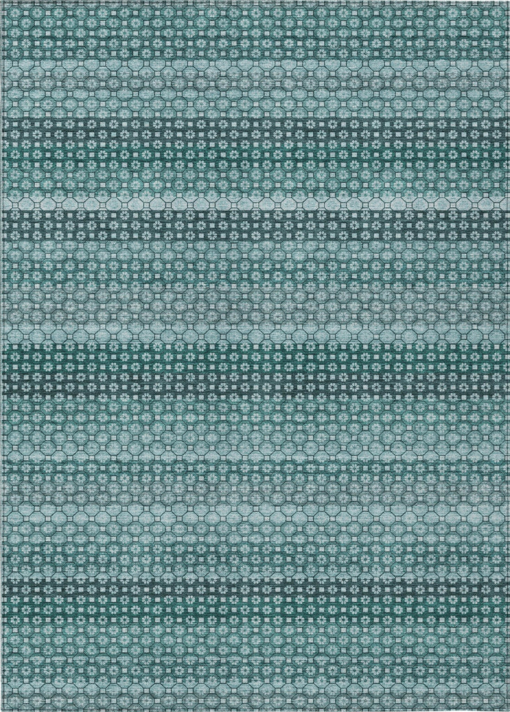 Piper Looms Chantille Stripes ACN1425 Teal Machine Washable Area Rug main image