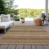 Piper Looms Chantille Stripes ACN1426 Taupe Machine Washable Area Rug Outdoor Lifestyle Image Feature