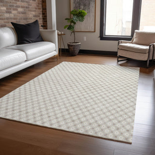 Piper Looms Chantille Lattice ACN1428 Beige Machine Washable Area Rug Lifestyle Image Feature