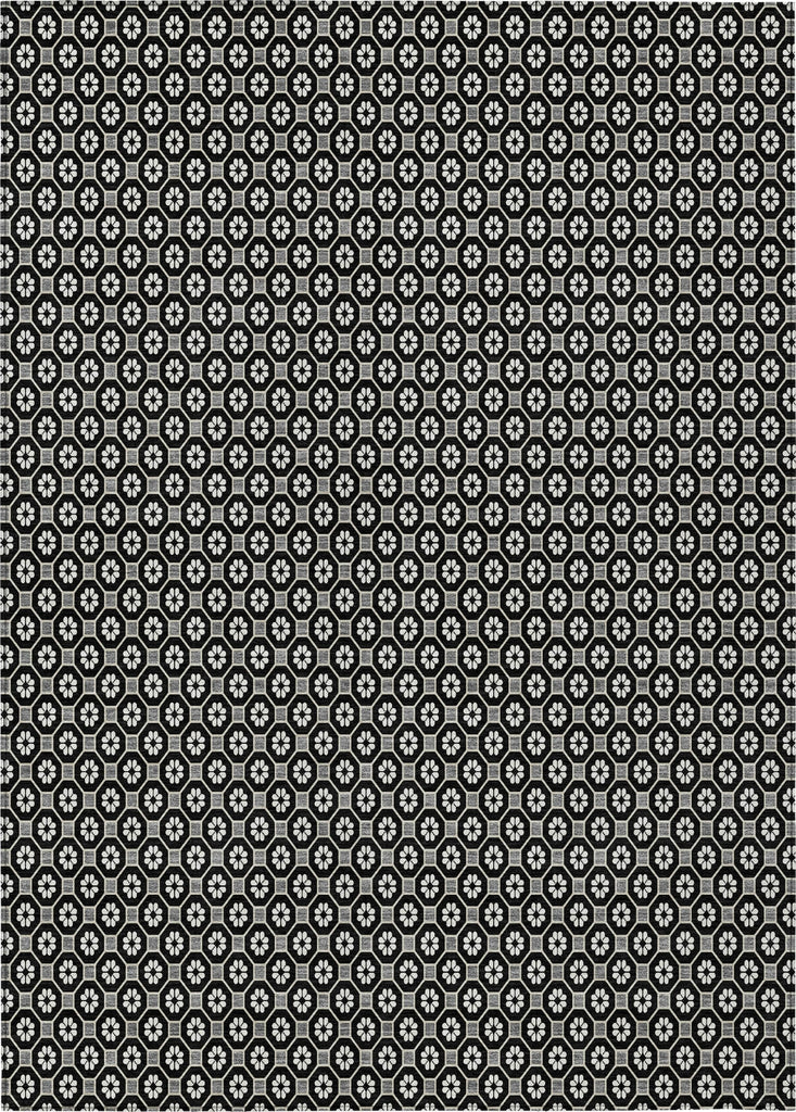 Piper Looms Chantille Lattice ACN1429 Black Machine Washable Area Rug main image