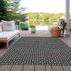 Piper Looms Chantille Lattice ACN1429 Black Machine Washable Area Rug Outdoor Lifestyle Image Feature