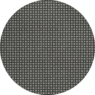 Piper Looms Chantille Lattice ACN1429 Black Machine Washable Area Rug Round Main Image