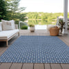 Piper Looms Chantille Lattice ACN1430 Blue Machine Washable Area Rug Outdoor Lifestyle Image Feature