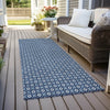 Piper Looms Chantille Lattice ACN1430 Blue Machine Washable Area Rug Runner Outdoor Lifestyle Image Feature
