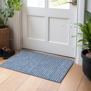 Piper Looms Chantille Lattice ACN1430 Blue Machine Washable Area Rug Scatter Lifestyle Image Feature