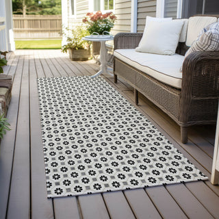 Piper Looms Chantille Lattice ACN1432 Ivory Machine Washable Area Rug Runner Outdoor Lifestyle Image Feature