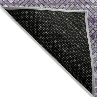Piper Looms Chantille Lattice ACN1439 Purple Machine Washable Area Rug Backing Image