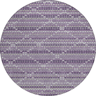 Piper Looms Chantille Lattice ACN1439 Purple Machine Washable Area Rug Round Main Image