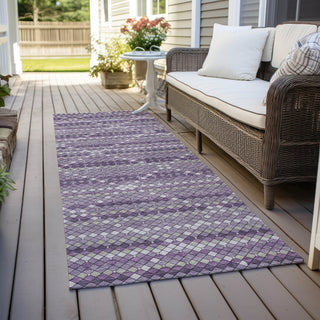 Piper Looms Chantille Lattice ACN1439 Purple Machine Washable Area Rug Runner Outdoor Lifestyle Image Feature
