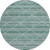 Piper Looms Chantille Lattice ACN1440 Teal Machine Washable Area Rug Round Main Image
