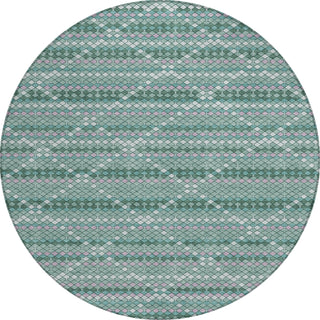 Piper Looms Chantille Lattice ACN1440 Teal Machine Washable Area Rug Round Main Image