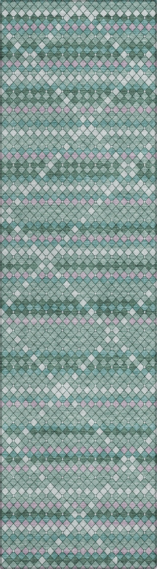 Piper Looms Chantille Lattice ACN1440 Teal Machine Washable Area Rug Runner Main Image