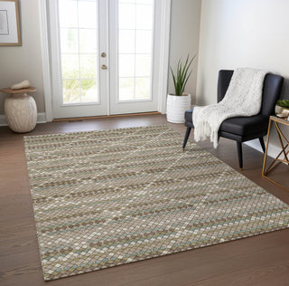 Piper Looms Chantille Lattice ACN1441 Taupe Machine Washable Area Rug Lifestyle Image Feature