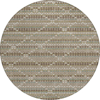 Piper Looms Chantille Lattice ACN1441 Taupe Machine Washable Area Rug Round Main Image