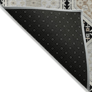 Piper Looms Chantille Formal ACN1443 Black Machine Washable Area Rug Backing Image