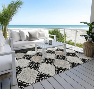 Piper Looms Chantille Formal ACN1443 Black Machine Washable Area Rug Outdoor Lifestyle Image Feature