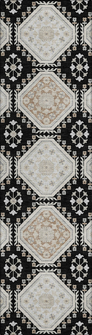 Piper Looms Chantille Formal ACN1443 Black Machine Washable Area Rug Runner Main Image