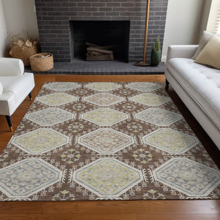 Piper Looms Chantille Formal ACN1444 Chocolate Machine Washable Area Rug Lifestyle Image Feature