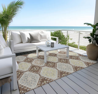 Piper Looms Chantille Formal ACN1444 Chocolate Machine Washable Area Rug Outdoor Lifestyle Image Feature