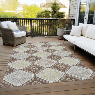 Piper Looms Chantille Formal ACN1444 Chocolate Machine Washable Area Rug Outdoor Lifestyle Image Feature
