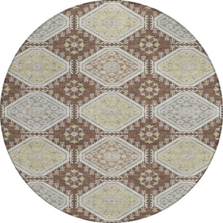 Piper Looms Chantille Formal ACN1444 Chocolate Machine Washable Area Rug Round Main Image