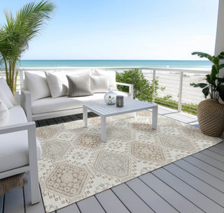 Piper Looms Chantille Formal ACN1445 Ivory Machine Washable Area Rug Outdoor Lifestyle Image Feature