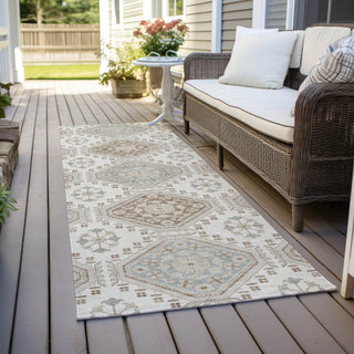 Piper Looms Chantille Formal ACN1445 Ivory Machine Washable Area Rug Runner Outdoor Lifestyle Image Feature