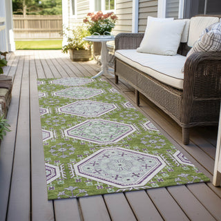 Piper Looms Chantille Formal ACN1446 Lime Machine Washable Area Rug Runner Outdoor Lifestyle Image Feature