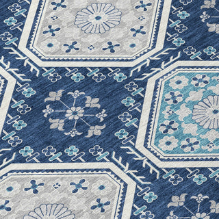 Piper Looms Chantille Formal ACN1447 Navy Machine Washable Area Rug Swatch Image