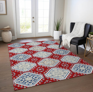 Piper Looms Chantille Formal ACN1448 Red Machine Washable Area Rug Lifestyle Image Feature