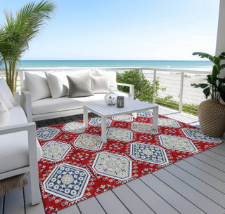 Piper Looms Chantille Formal ACN1448 Red Machine Washable Area Rug Outdoor Lifestyle Image Feature
