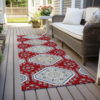 Piper Looms Chantille Formal ACN1448 Red Machine Washable Area Rug Runner Outdoor Lifestyle Image Feature