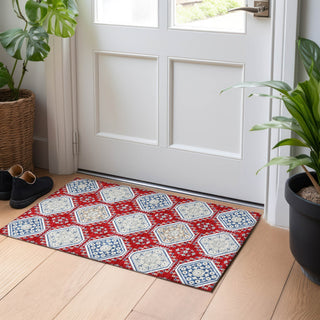 Piper Looms Chantille Formal ACN1448 Red Machine Washable Area Rug Scatter Lifestyle Image Feature
