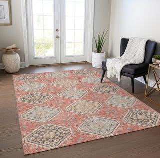 Piper Looms Chantille Formal ACN1449 Salmon Machine Washable Area Rug Lifestyle Image Feature