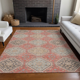 Piper Looms Chantille Formal ACN1449 Salmon Machine Washable Area Rug Lifestyle Image Feature