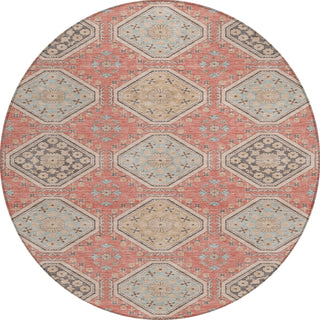 Piper Looms Chantille Formal ACN1449 Salmon Machine Washable Area Rug Round Main Image