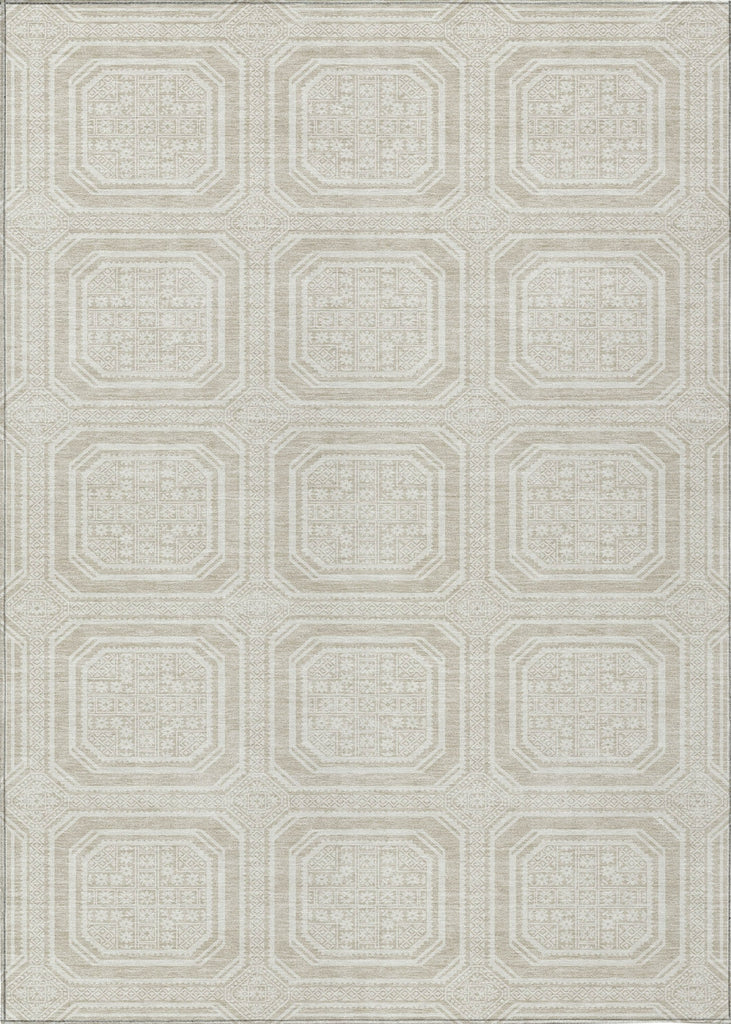 Piper Looms Chantille Geometric ACN1451 Beige Machine Washable Area Rug main image