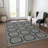 Piper Looms Chantille Geometric ACN1452 Black Machine Washable Area Rug Lifestyle Image Feature